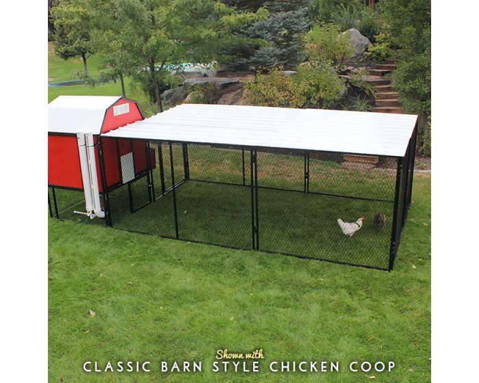 8 X 16 Chicken Run With Metal Top Four Sided